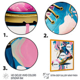 Pink And Blue Art Deco Army Shoes II