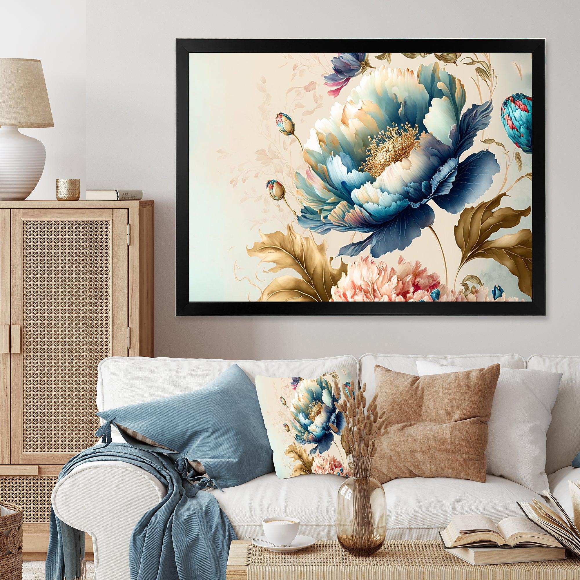 Blue And Gold Floral Bunch I