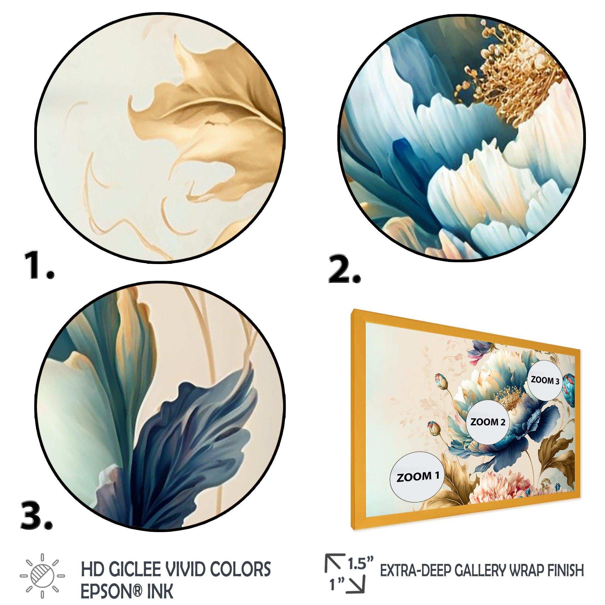 Blue And Gold Floral Bunch I