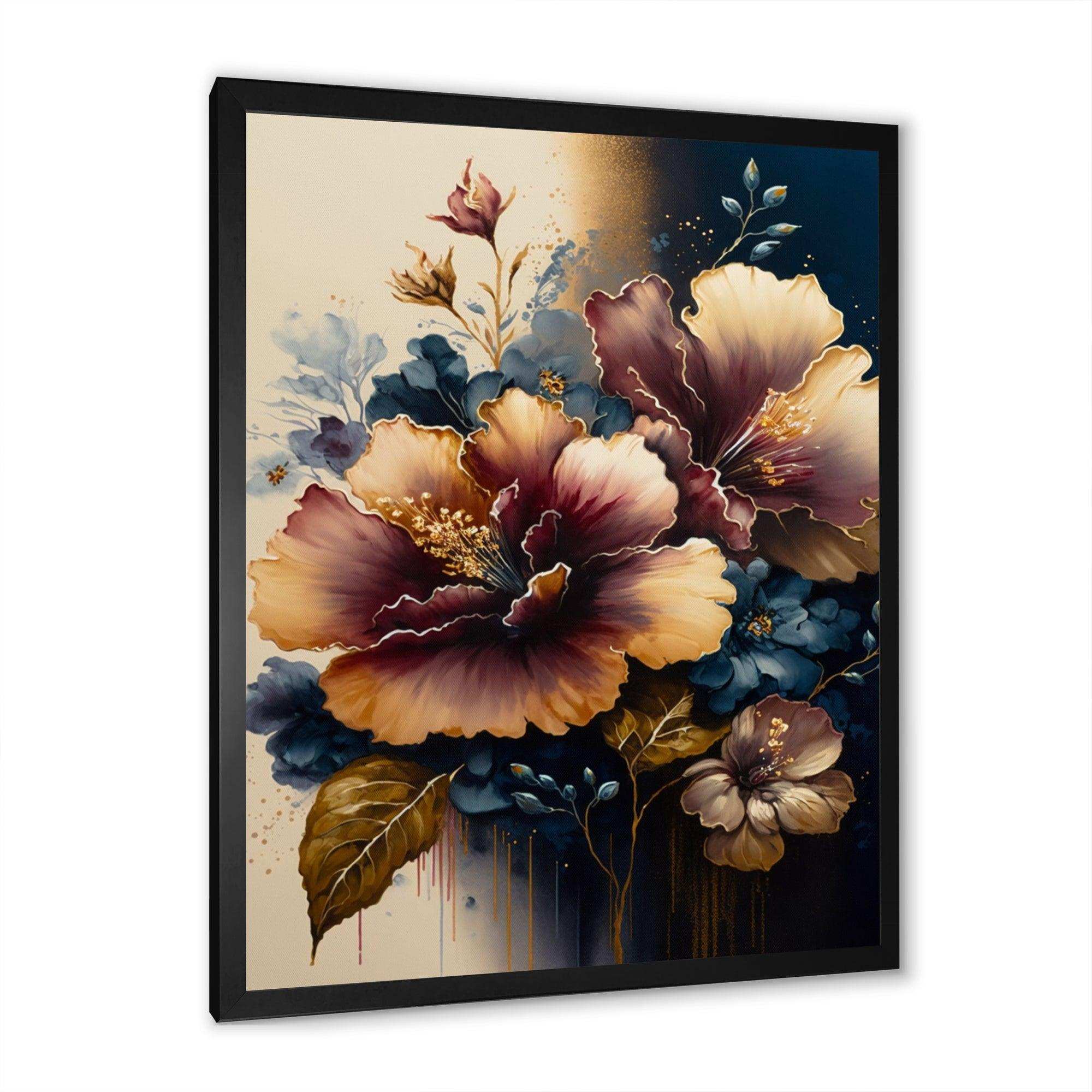 Burgundy And Blue Hibiscus Bunch I