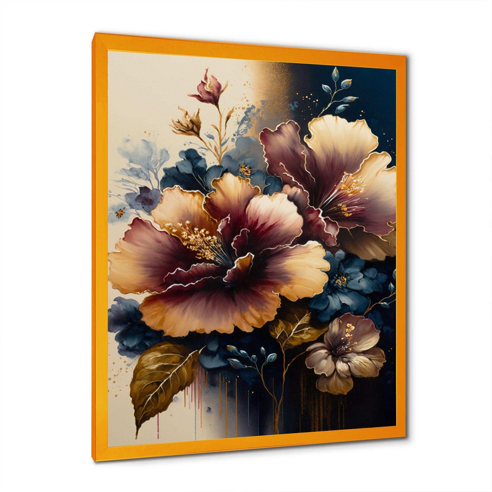 Burgundy And Blue Hibiscus Bunch I