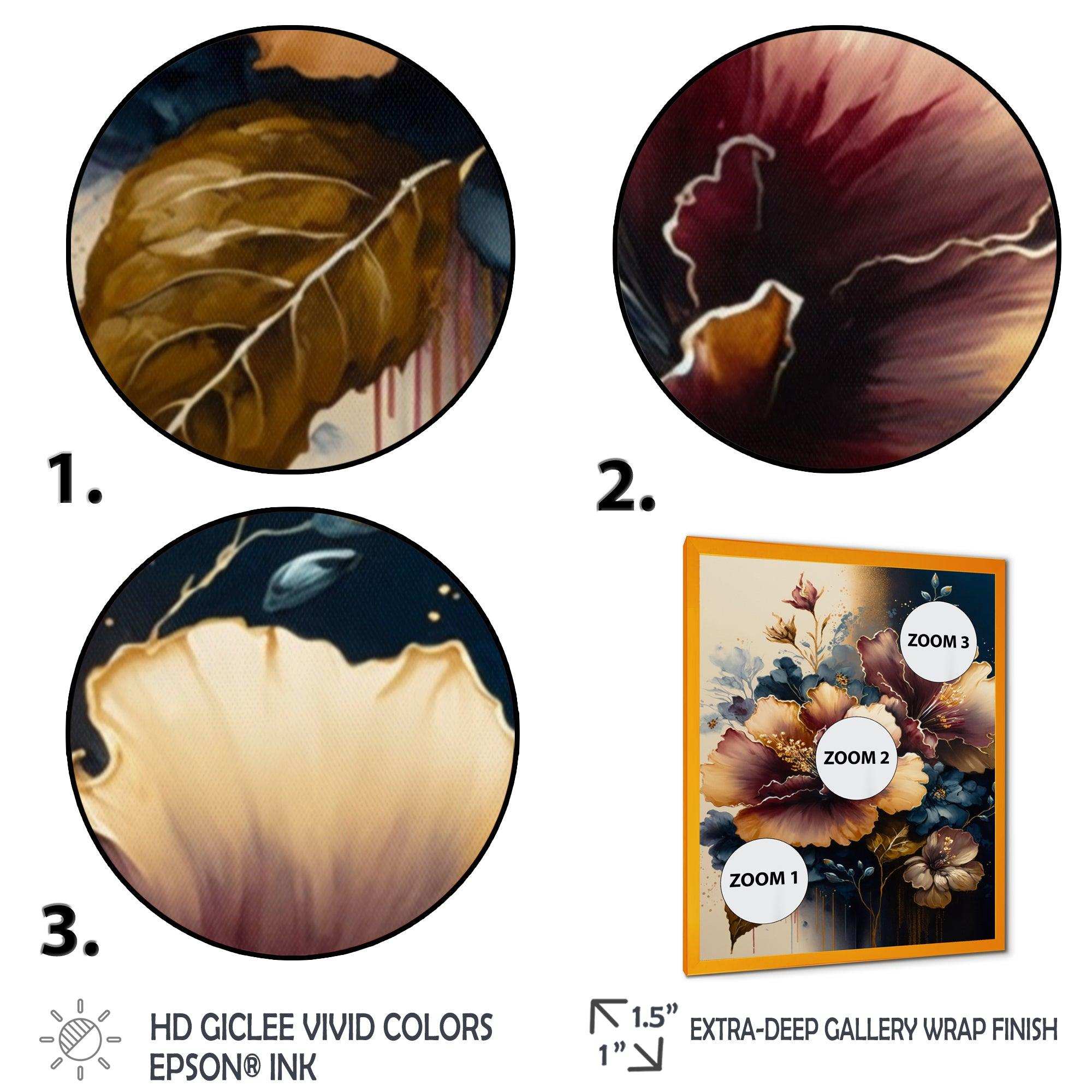 Burgundy And Blue Hibiscus Bunch I