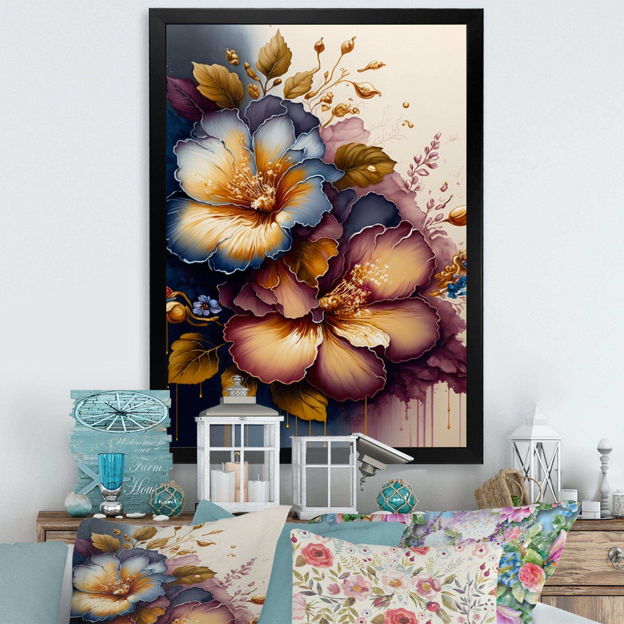 Burgundy And Blue Hibiscus Bunch II