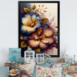 Burgundy And Blue Hibiscus Bunch II