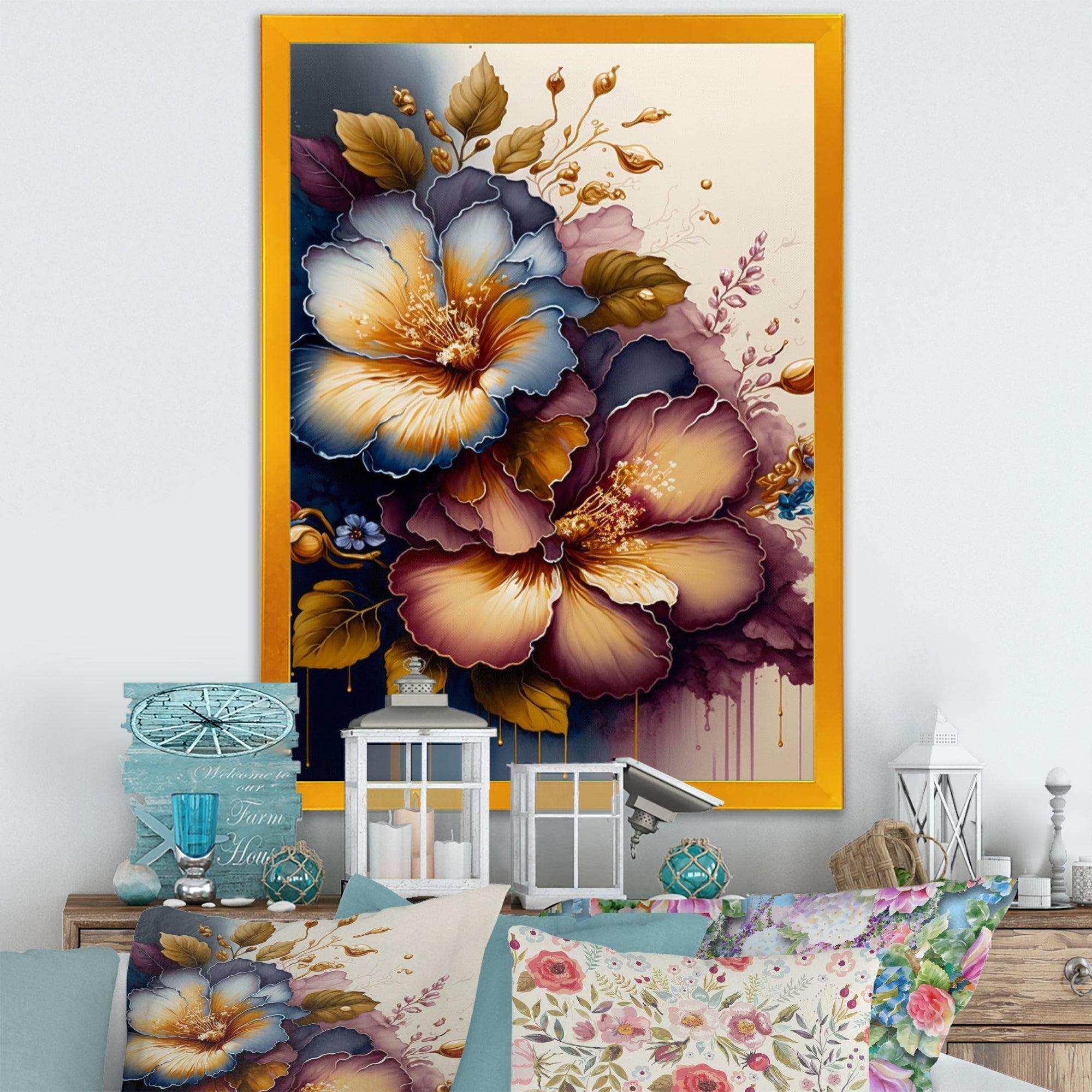 Burgundy And Blue Hibiscus Bunch II