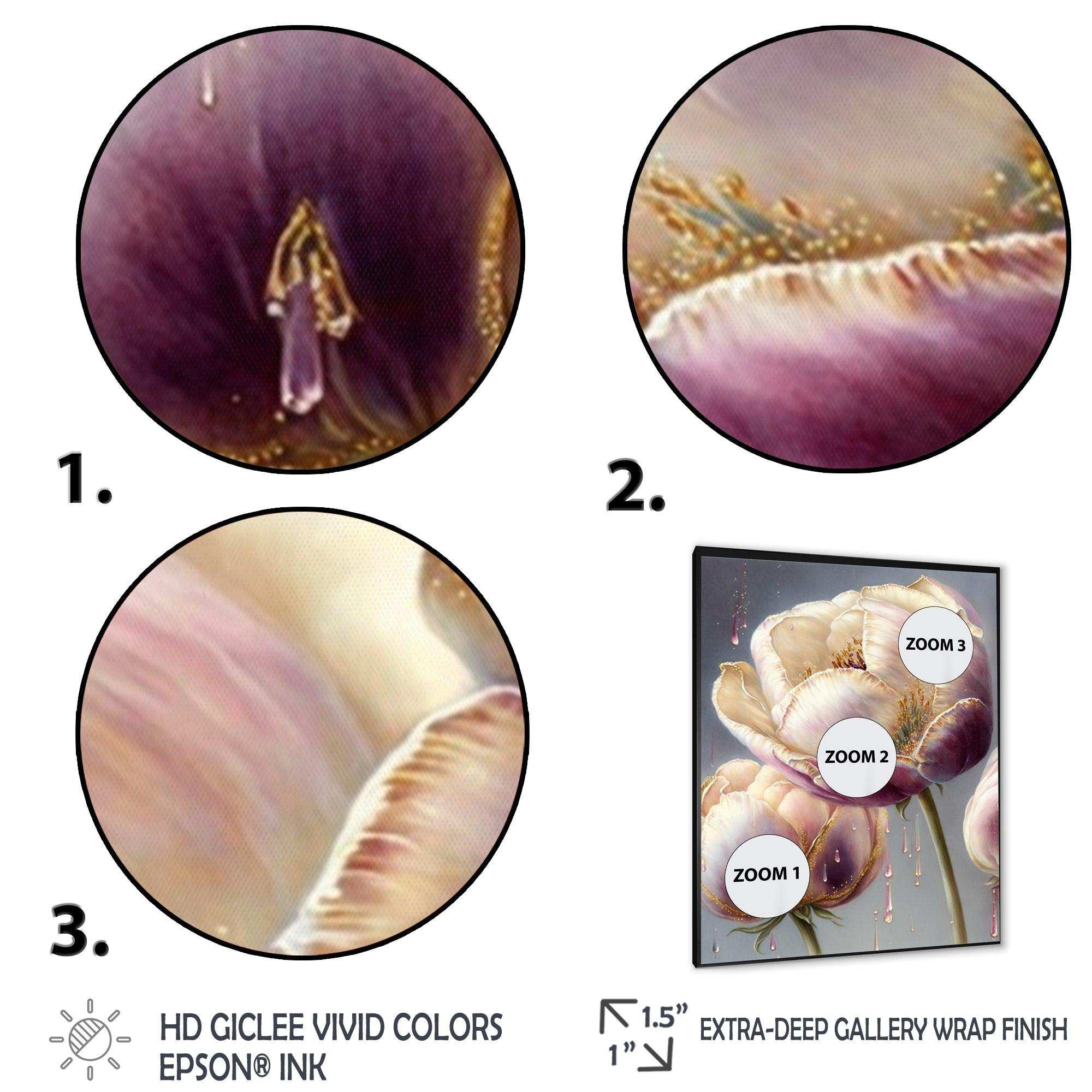 Cream And Purple Tulip II