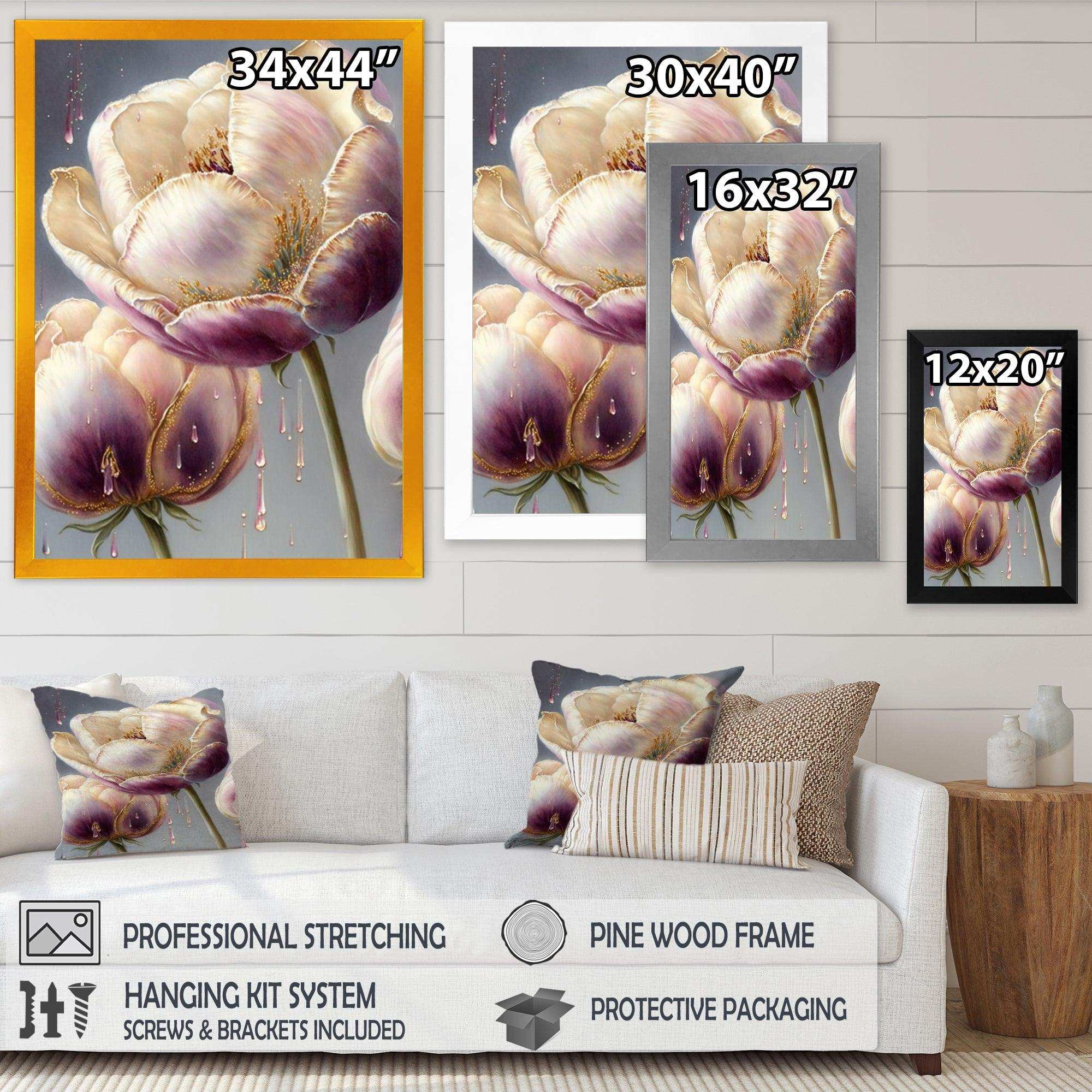 Cream And Purple Tulip II