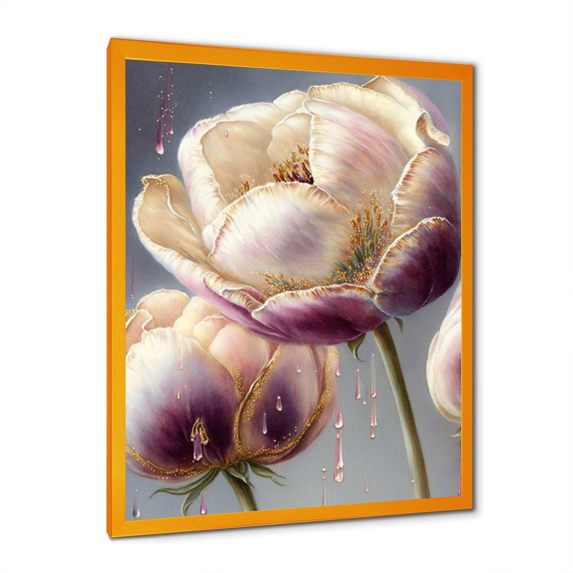 Cream And Purple Tulip II