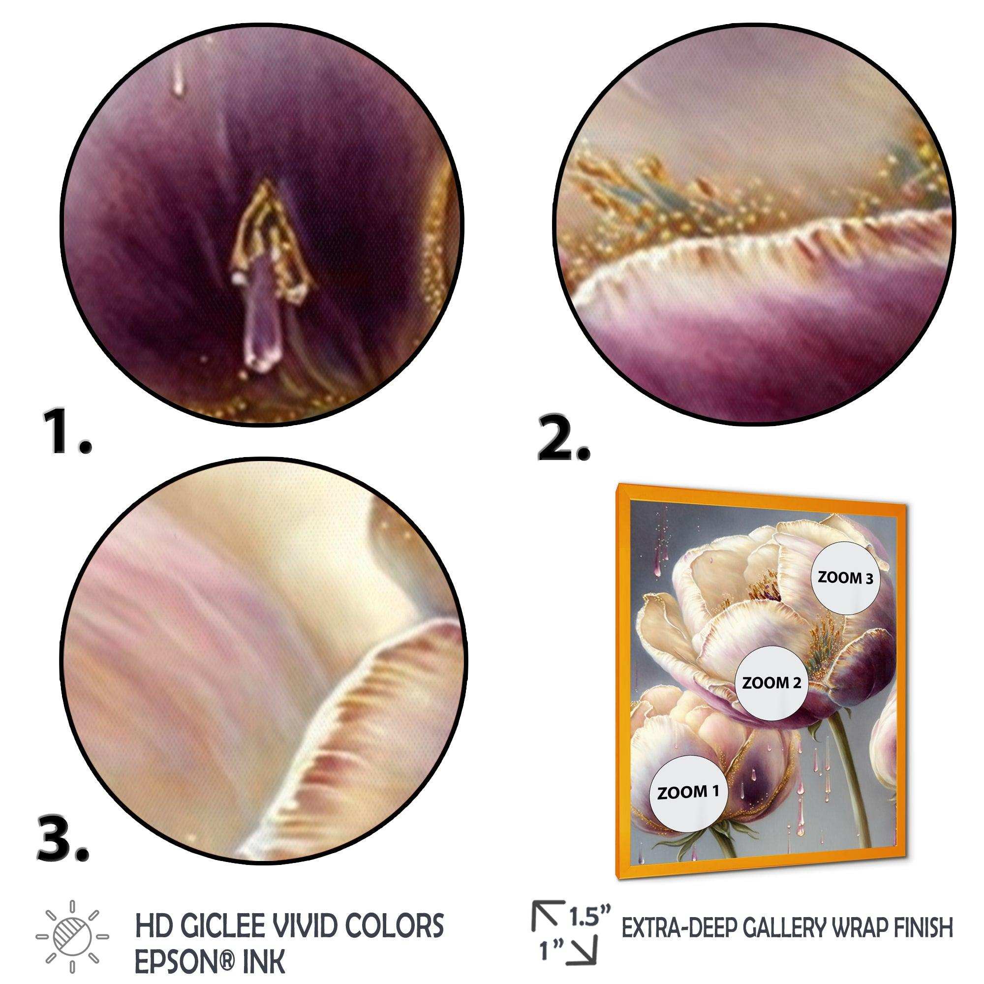 Cream And Purple Tulip II