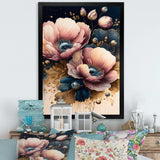 Bold Pink And Blue Poppy Flowers I