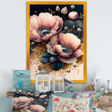 Bold Pink And Blue Poppy Flowers I
