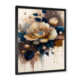 Brown And Blue Rose Design