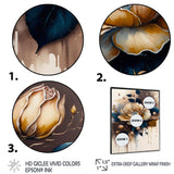 Brown And Blue Rose Design