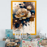 Brown And Blue Rose Design