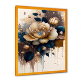 Brown And Blue Rose Design