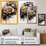 Brown And Blue Rose Design