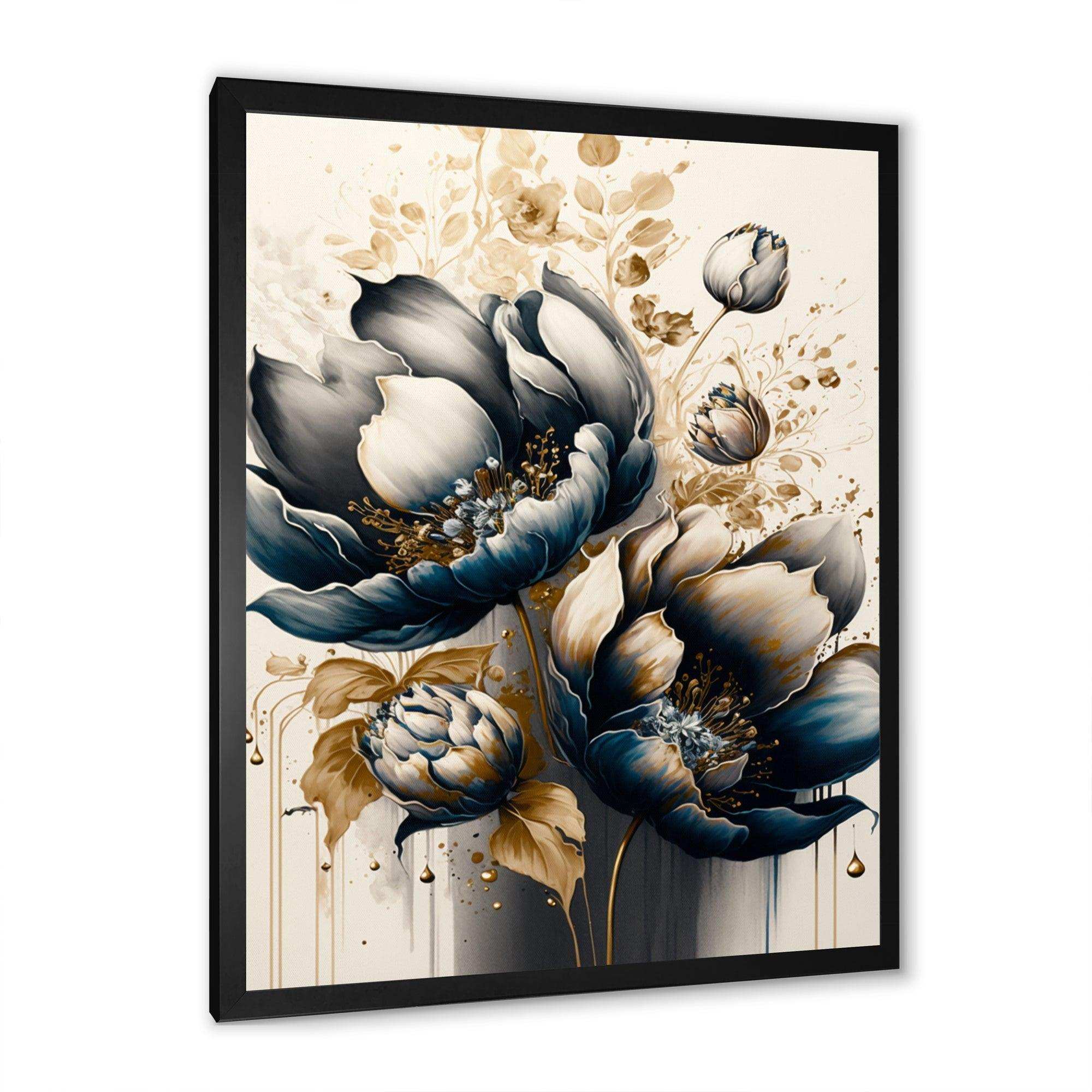 Black And White Watercolor Roses I