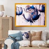 Ice Blue And Gold Paint Drip Tulip II