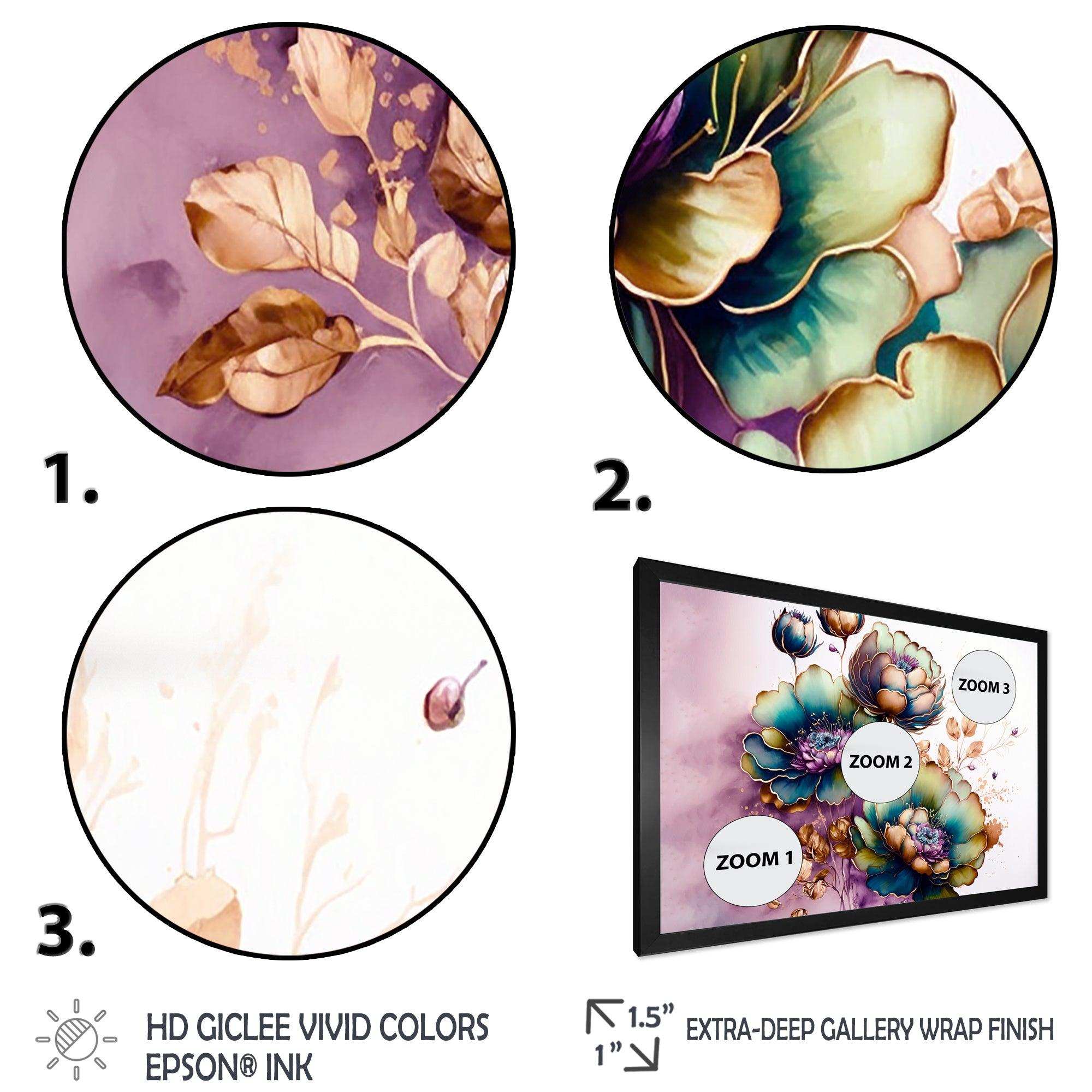 Green And Blue Violet Floral Design II