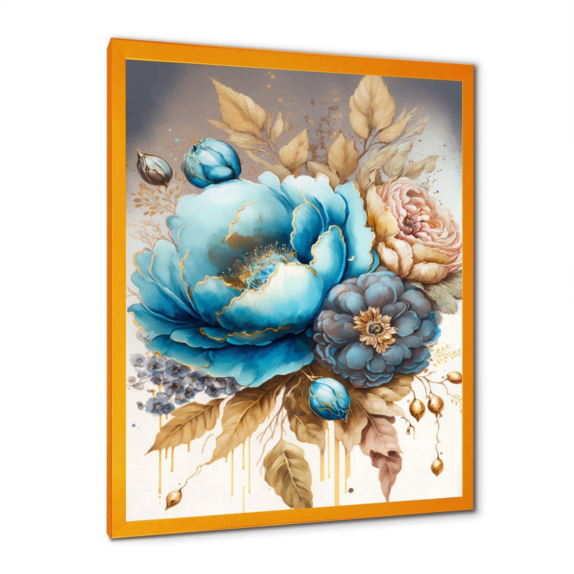 Blue And Gold Mixed Floral Bouquet I