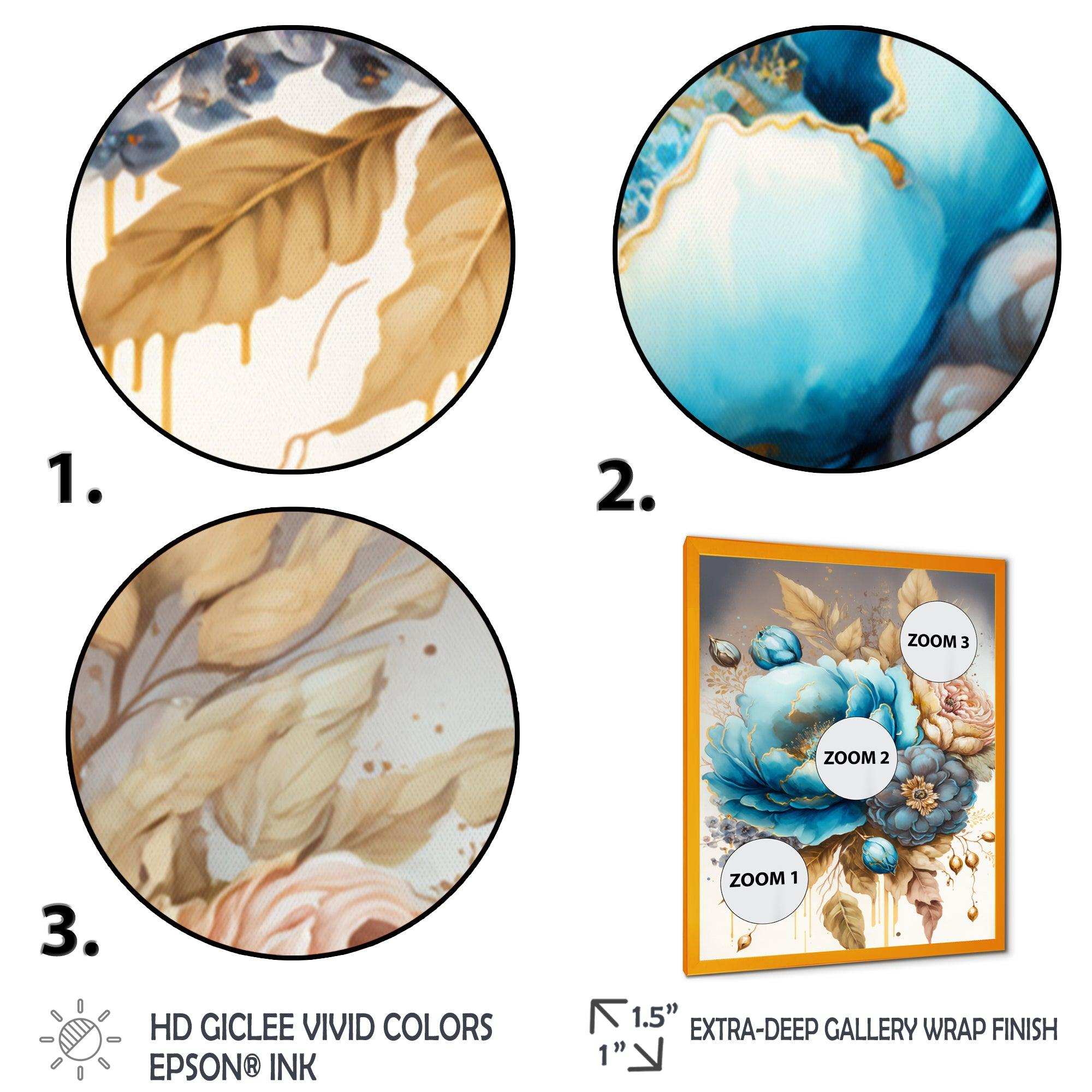 Blue And Gold Mixed Floral Bouquet I