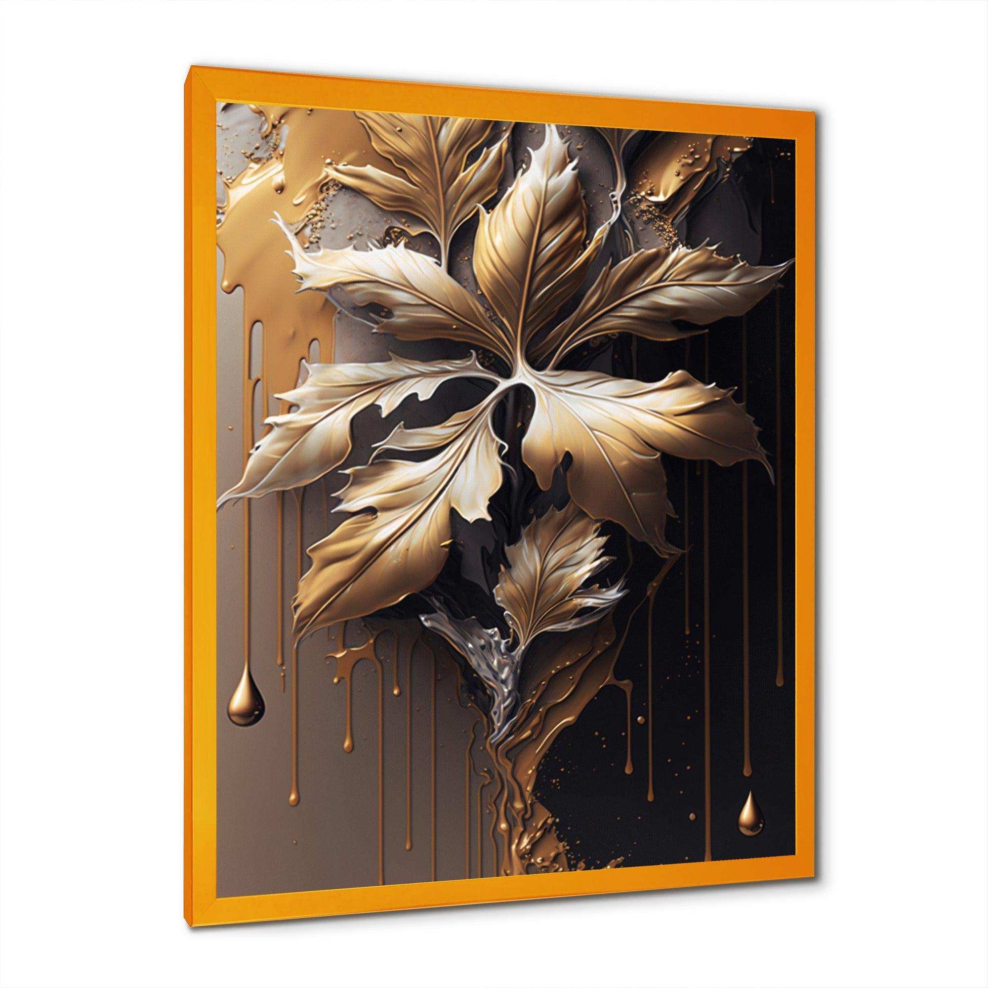 Gold Abstract Leaves I