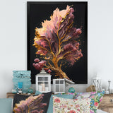 Abstract Pink And Gold Leaves II Framed Print Vibrant Gold - 1.5Width