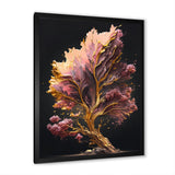 Abstract Pink And Gold Leaves II Framed Print Vibrant Black - 1.5Width