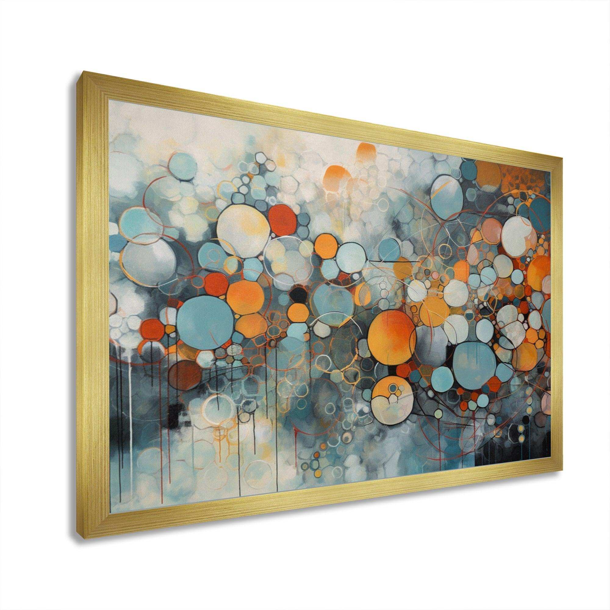 Orange And Blue Geometric Illusions - Abstract Canvas Wall Art