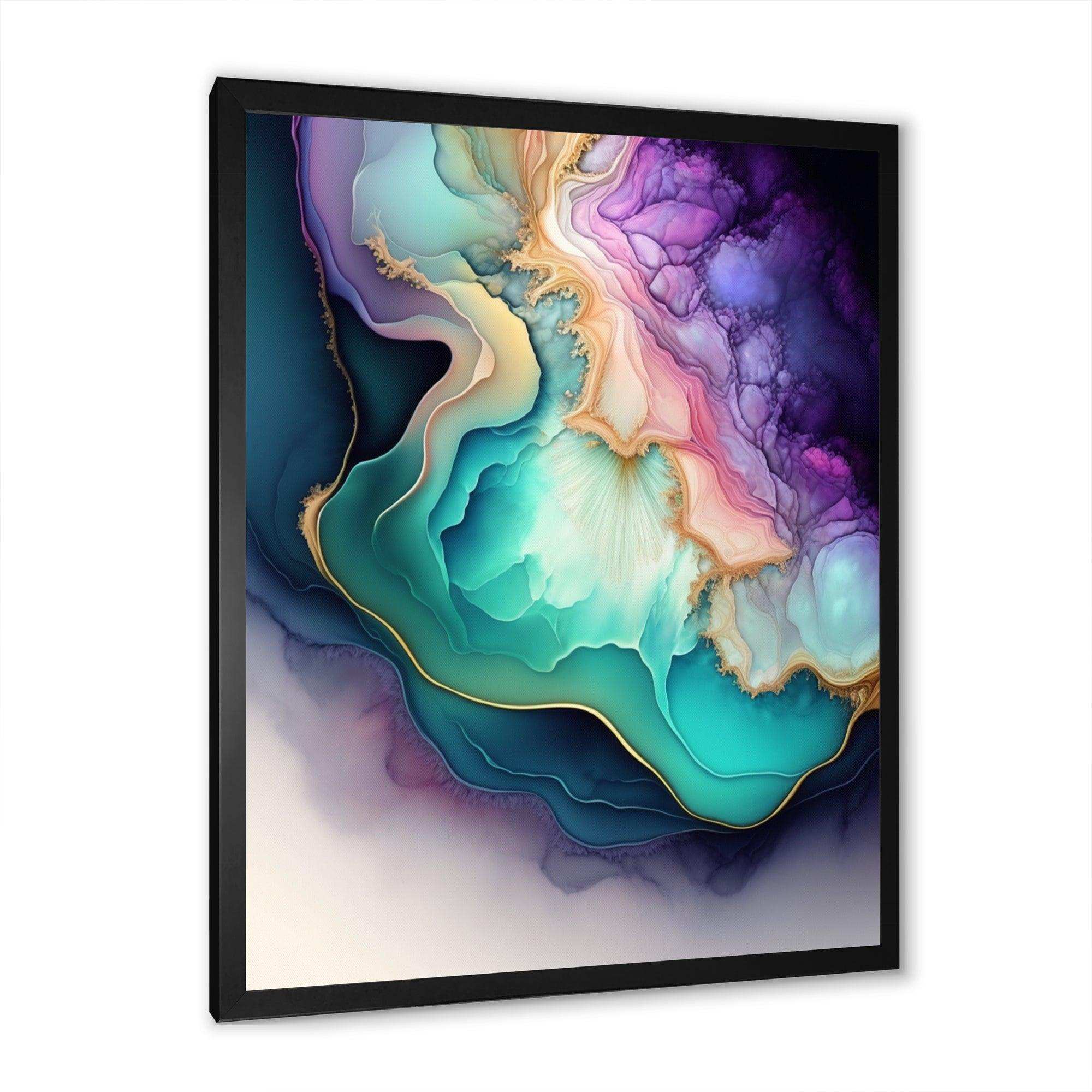 Blue Purple Abstract Geode II - Abstract Canvas Wall Art
