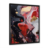 Red And Black Marble Infusion - Abstract Canvas Wall Art