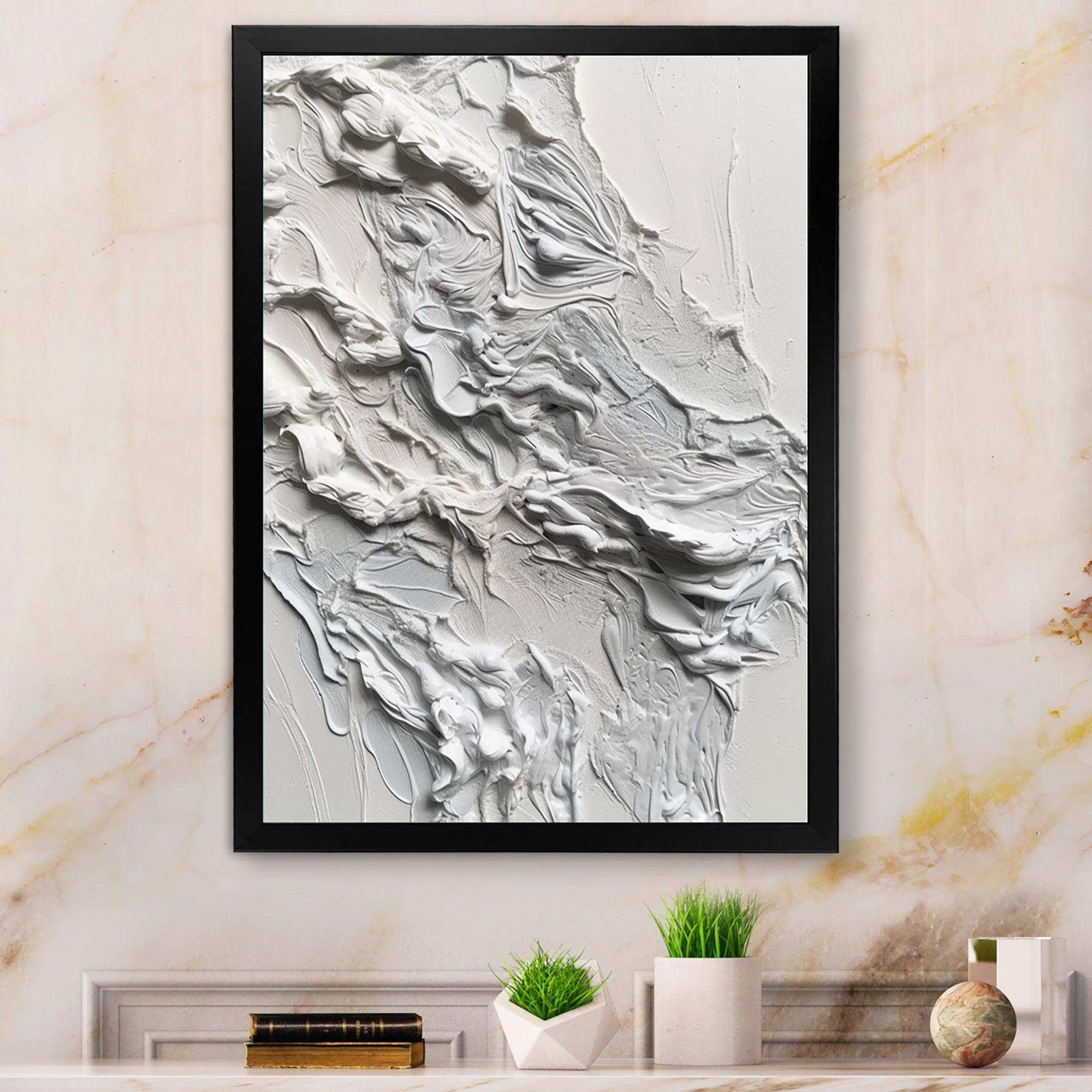 White And Tranquility Unleashed - Abstract Canvas Wall Art
