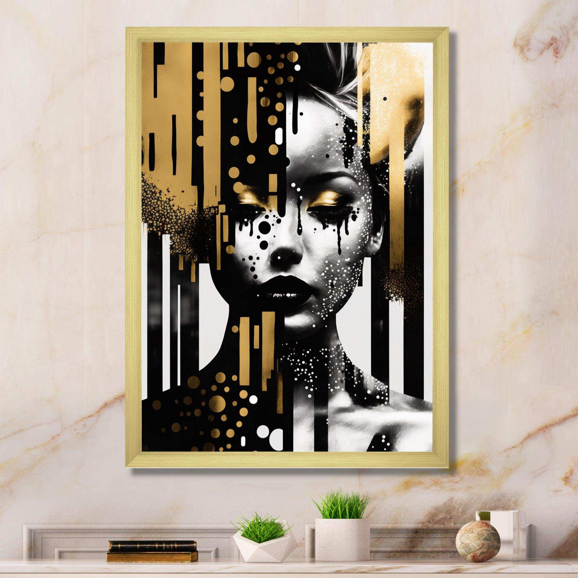 Golden Fluidity Of Womanhood IV - Fashion Canvas Wall Art