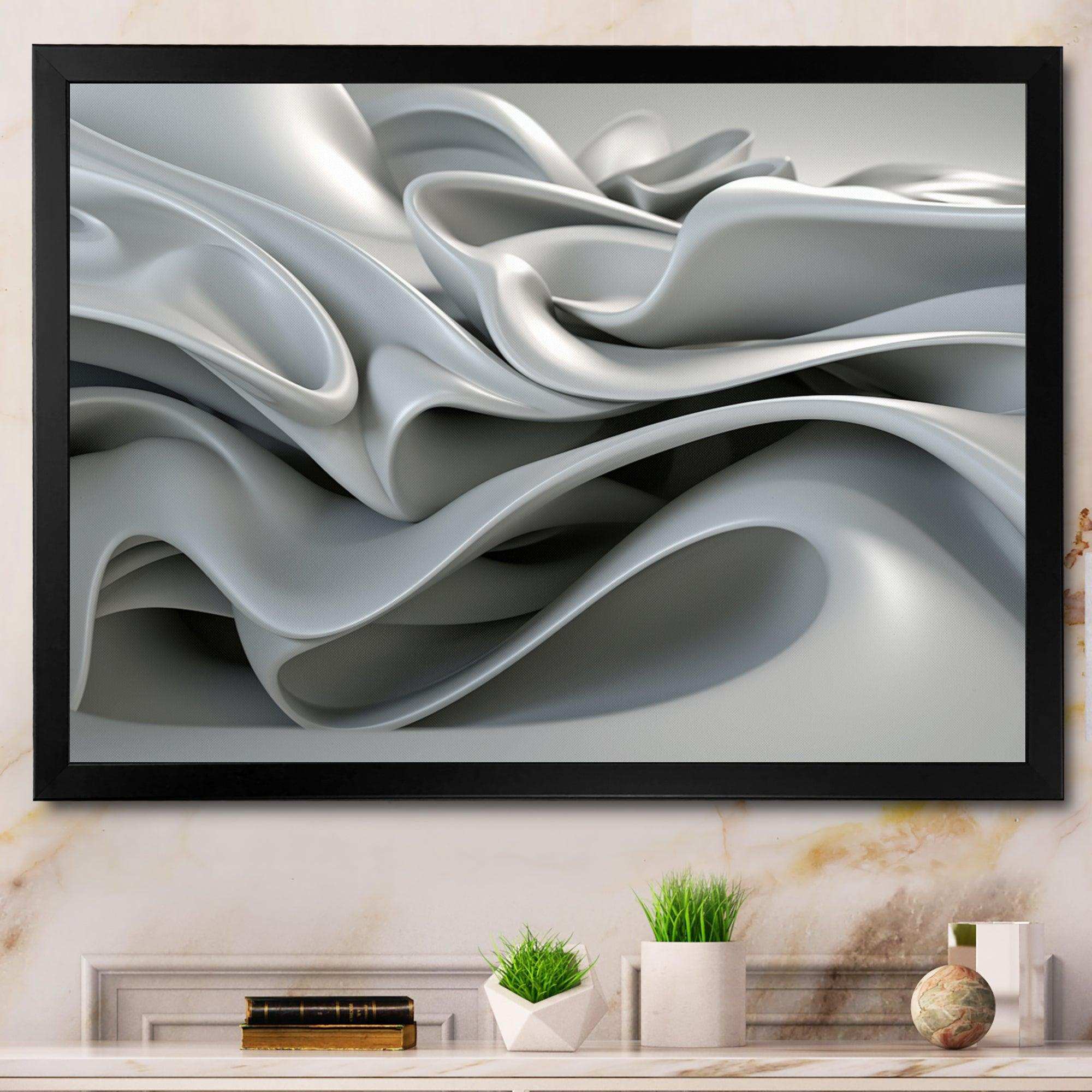 Grey Infinite Ripples - Abstract Canvas Wall Art