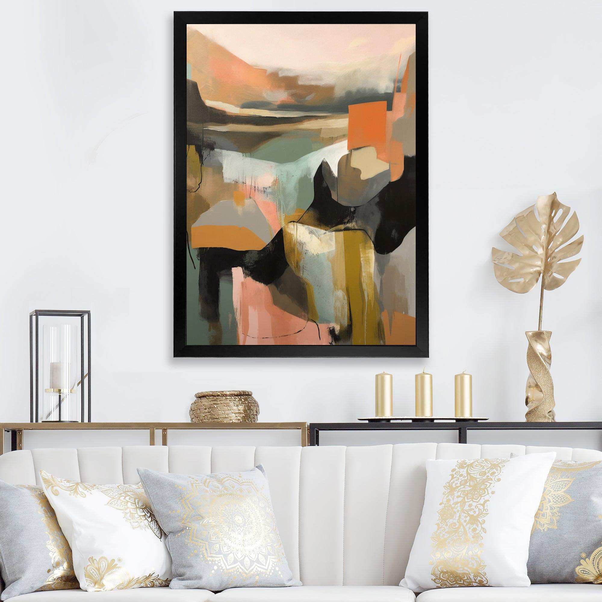 Green And Beige Transcending Reality II - Abstract Canvas Wall Art