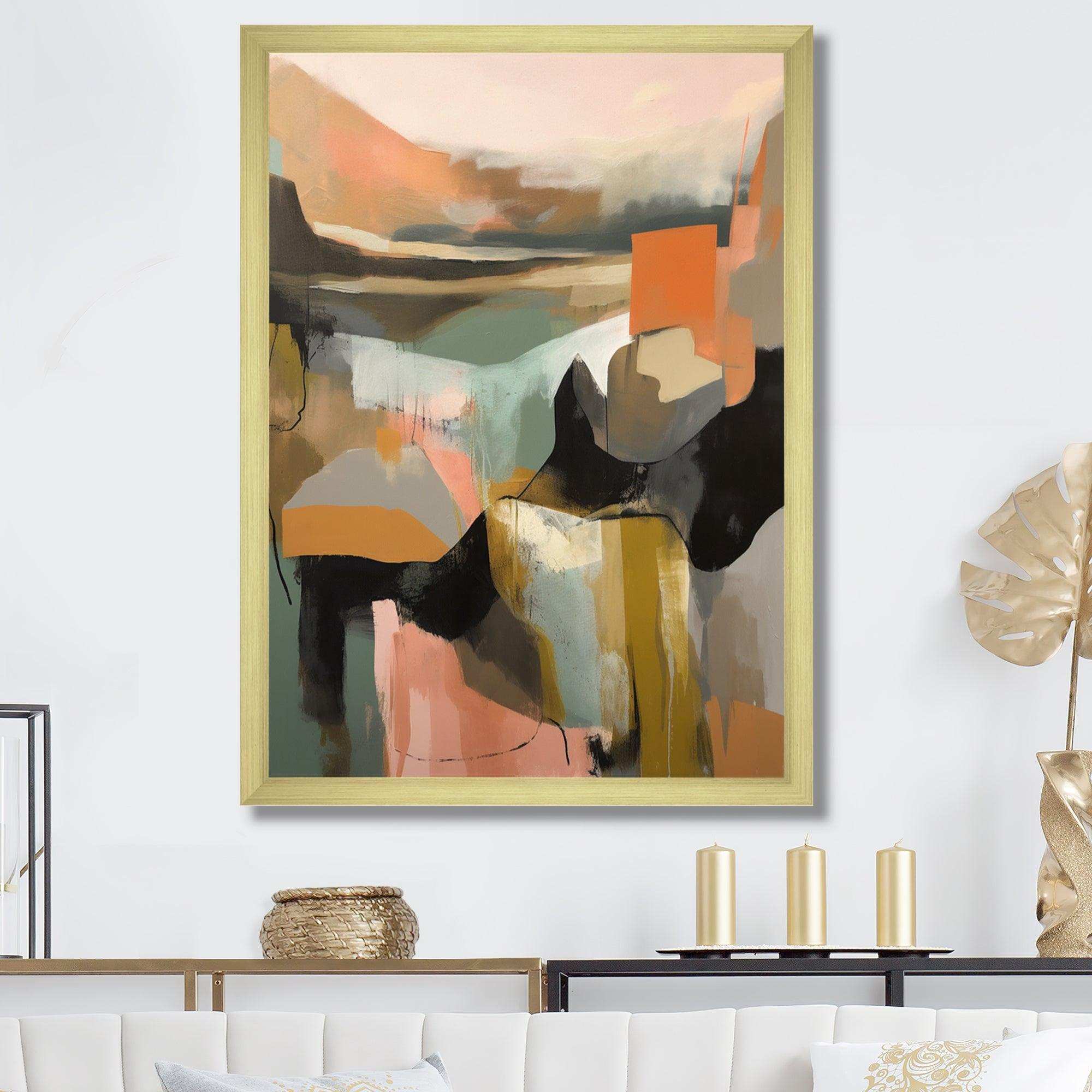 Green And Beige Transcending Reality II - Abstract Canvas Wall Art