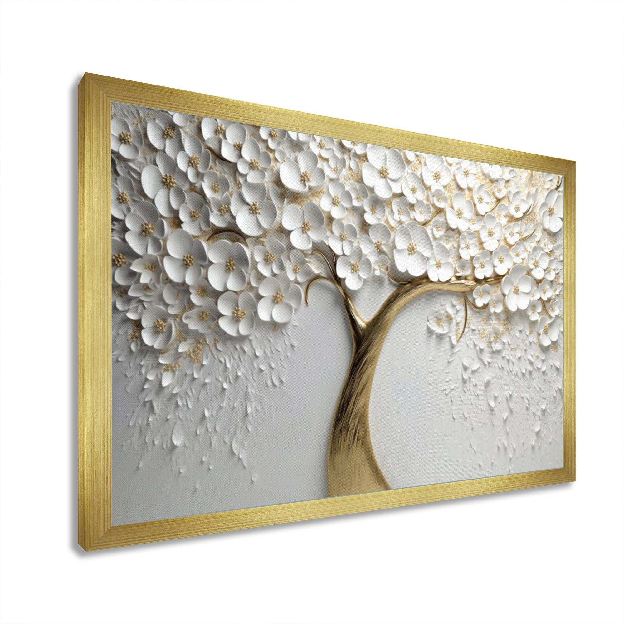 White Orchid Tree Garden Of Branches V - Landscapes Canvas Wall Art
