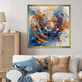 Blue And Orange Space - Landscapes Canvas Wall Art