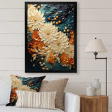 Orange Teal Botanical Whirlwind III - Abstract Canvas Wall Art