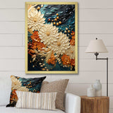 Orange Teal Botanical Whirlwind III - Abstract Canvas Wall Art