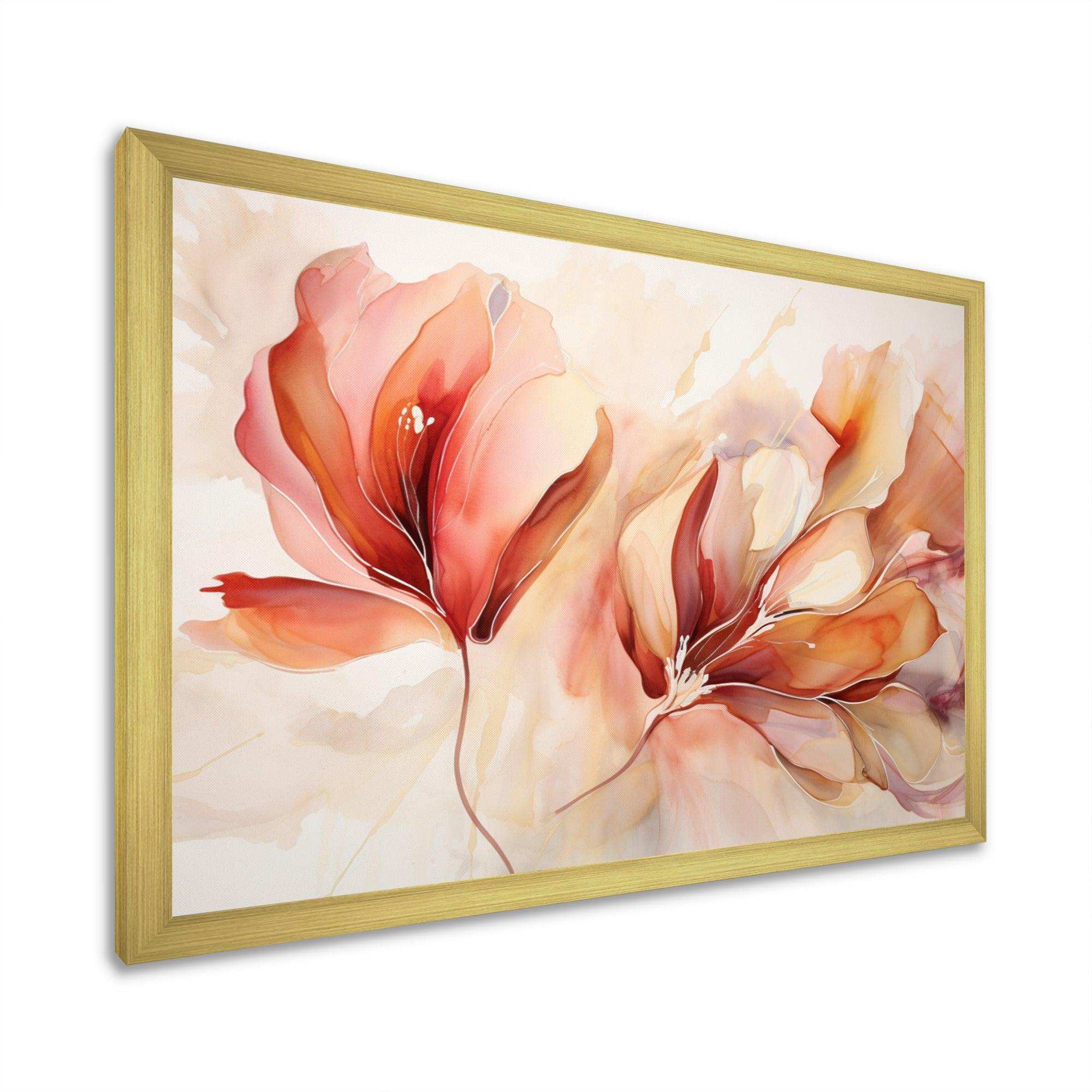 Peach Petal Dance - Abstract Canvas Wall Art