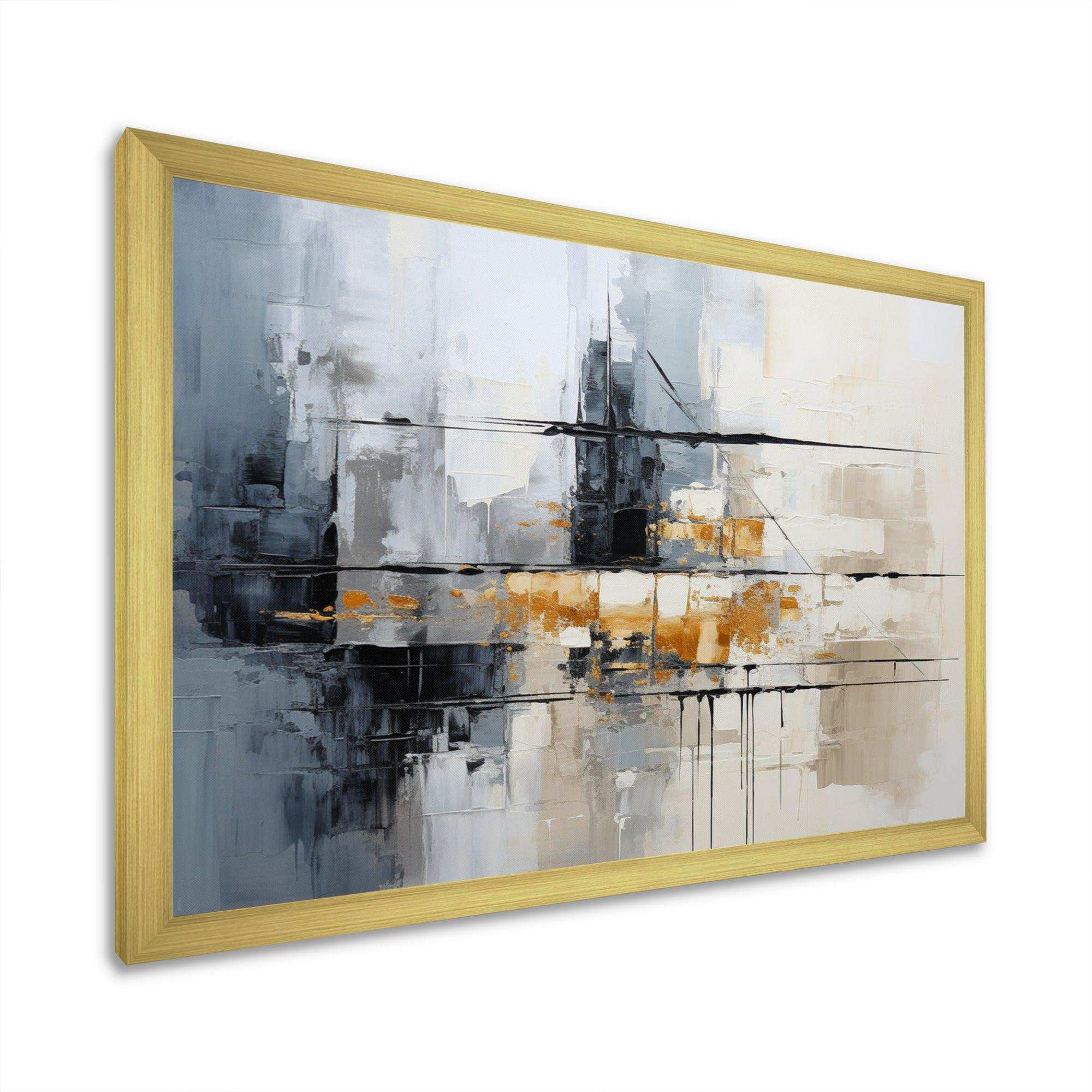 Grey Collage Reflections II - Abstract Canvas Wall Art