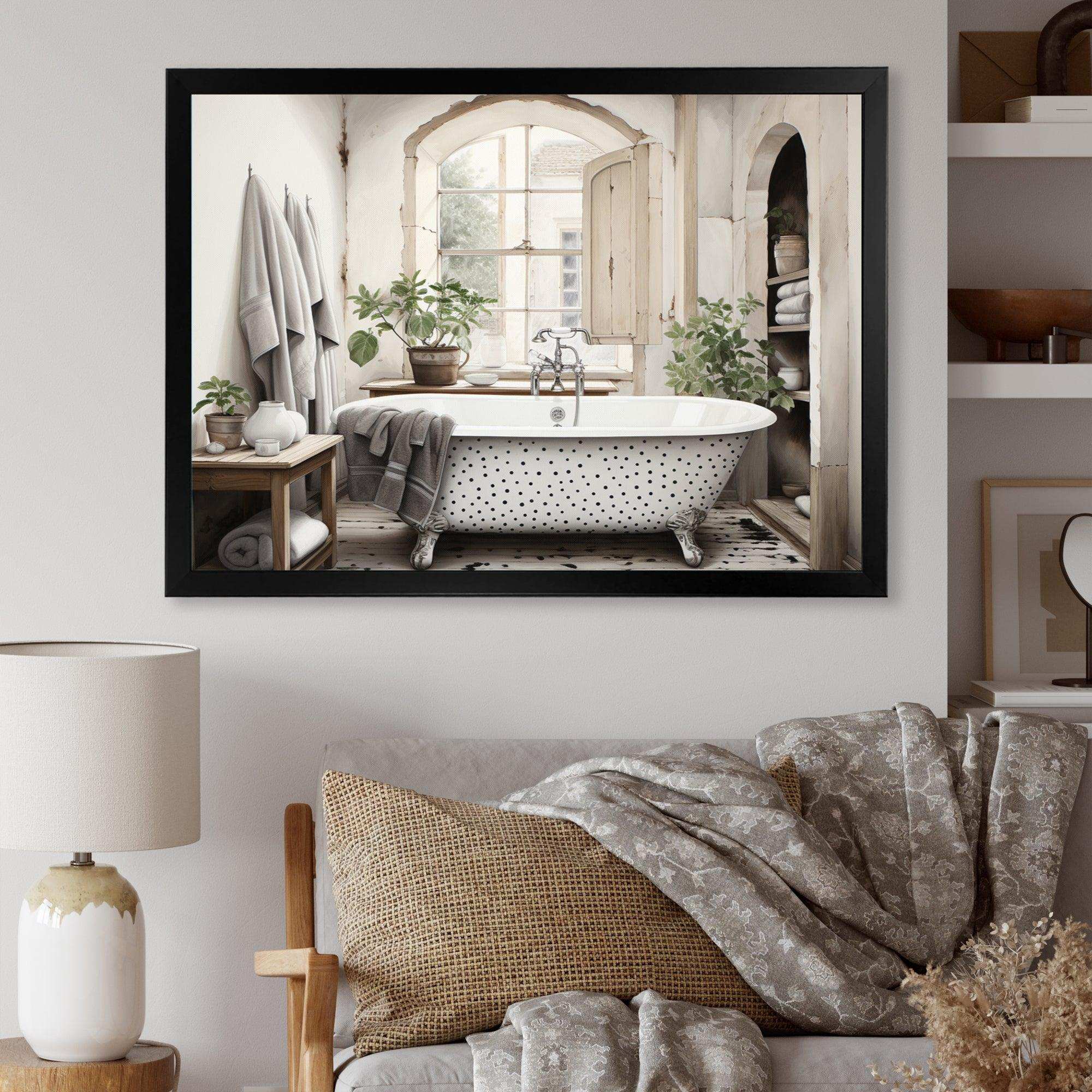 Minimalism Bath Of Serenity II - Illustration Canvas Wall Art