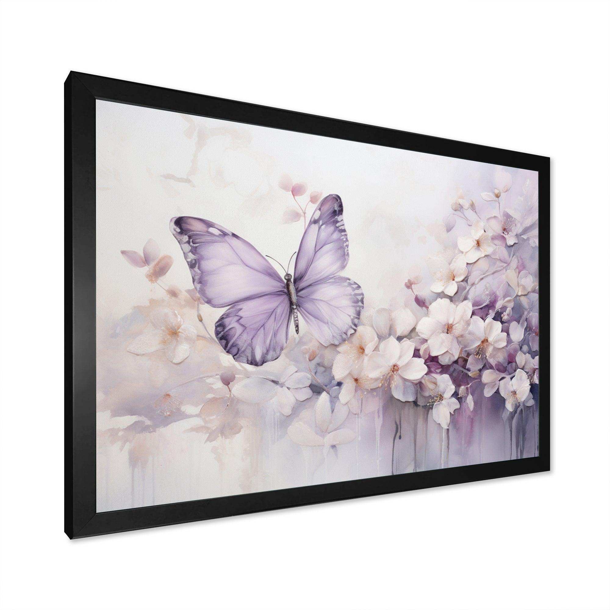 Purple Butterfly Enchanted Flight II - Animals Canvas Wall Art