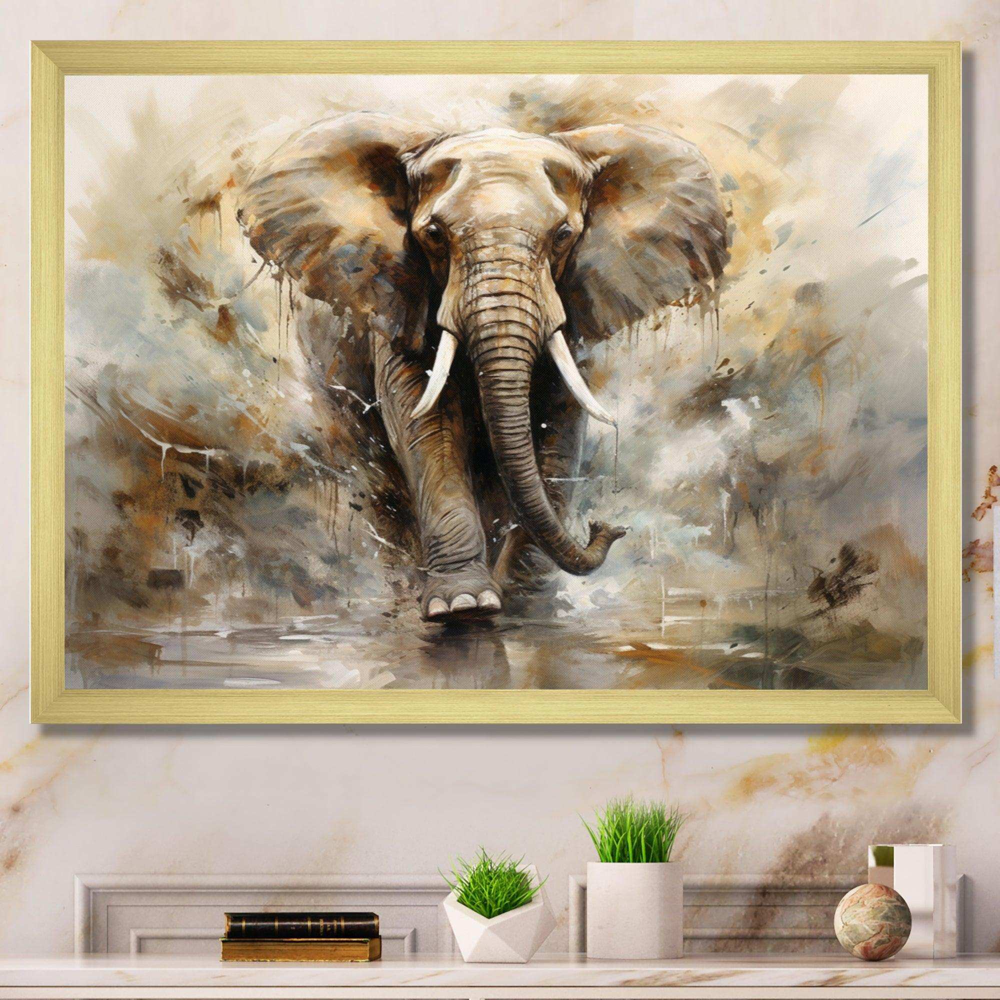 Minimalism Elephant Grace II - Animals Canvas Wall Art