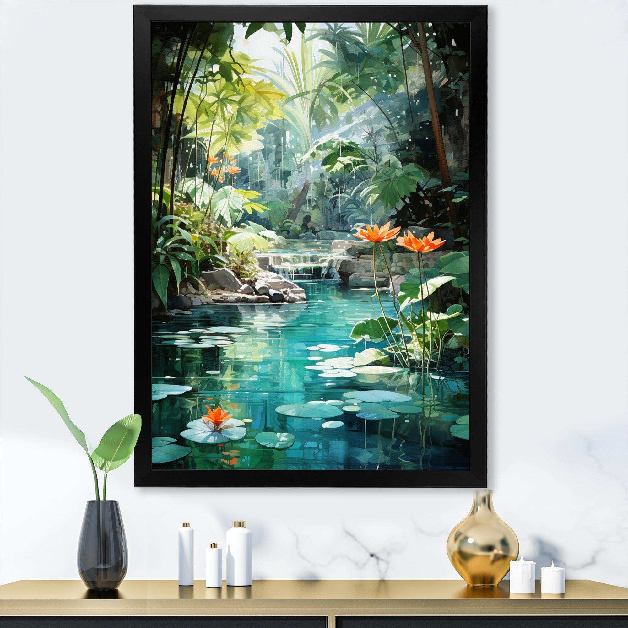 Emerald Oasis A Lush Green Landscape - Landscapes Canvas Wall Art