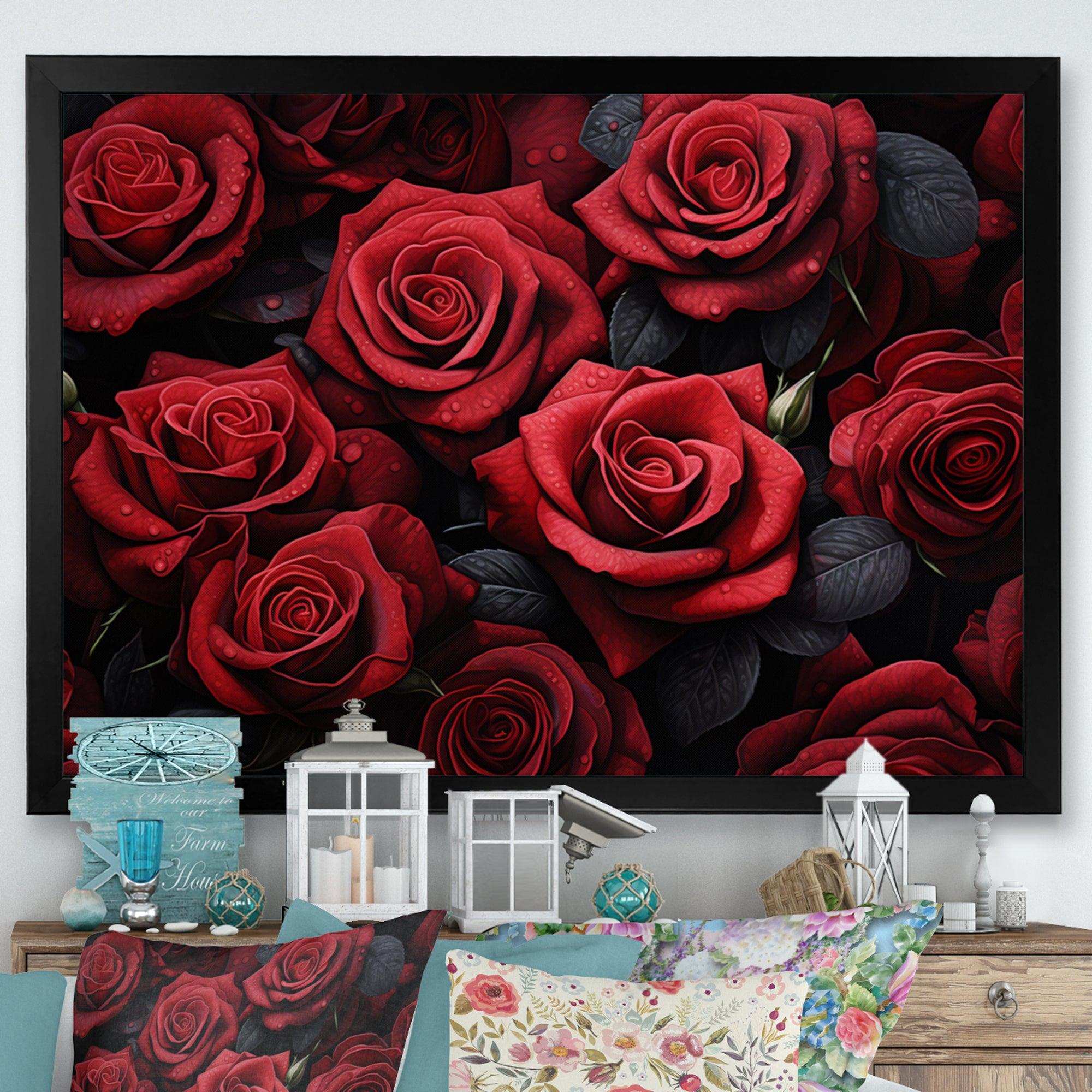 Red Black Rose Eternal Beauty IV - Floral Canvas Wall Art