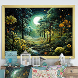 Forest Enchanted Forest Pointillism II - Landscapes Canvas Wall Art