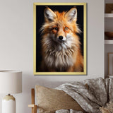 Orange Fox Guardian - Animals Canvas Wall Art