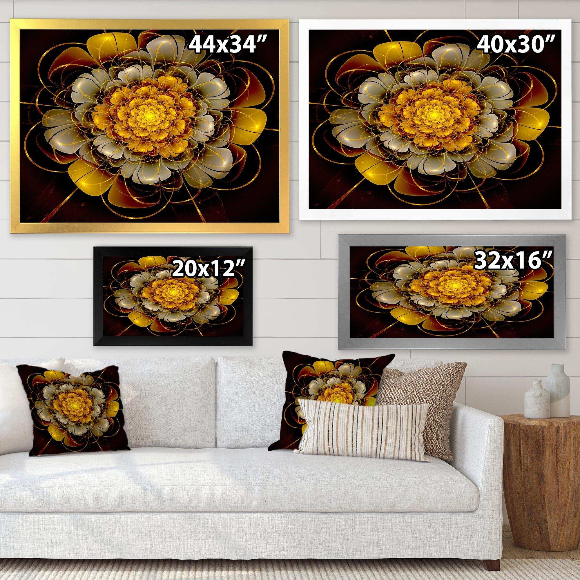 Dark Gold Fractal Flower